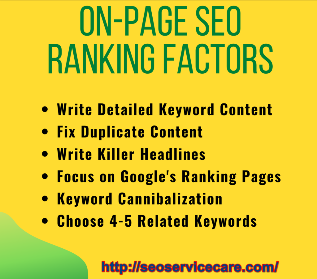 on-page and off-page ranking factors