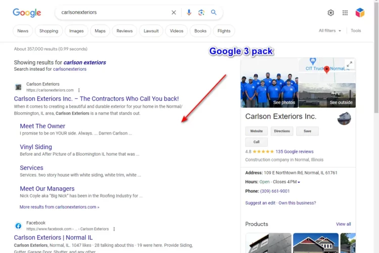 Google Maps Local 3-Pack