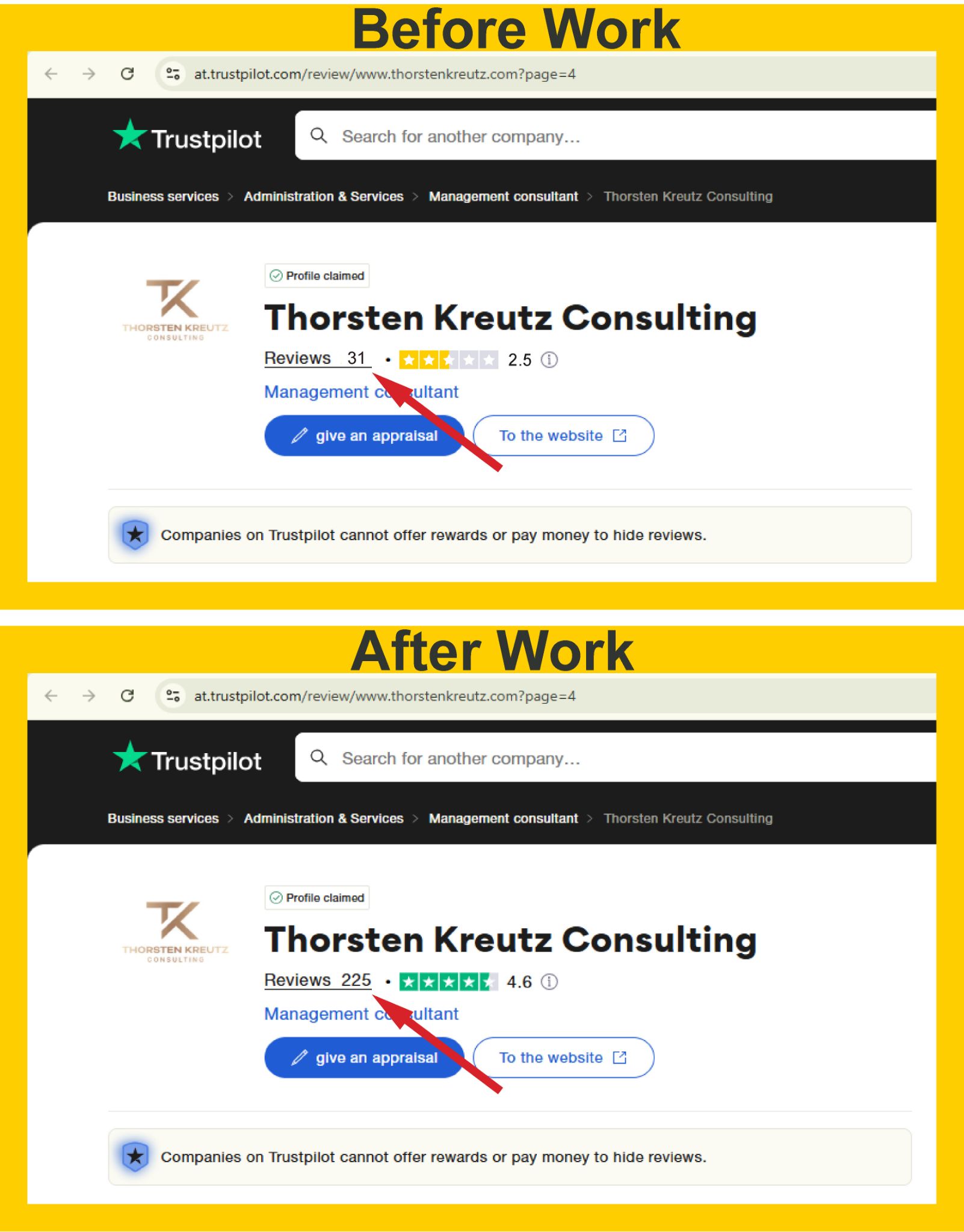 Trustpilot Review For Thorsten Kreutz Consulting